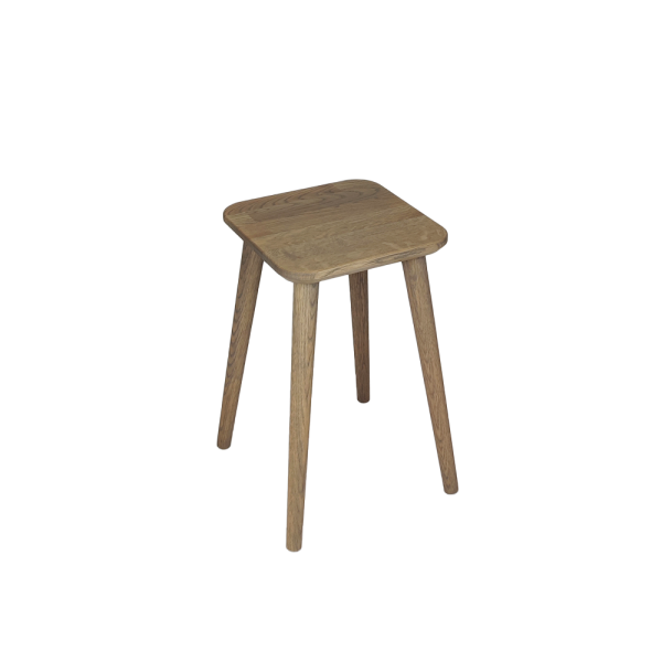 Solid oak square stool - 21