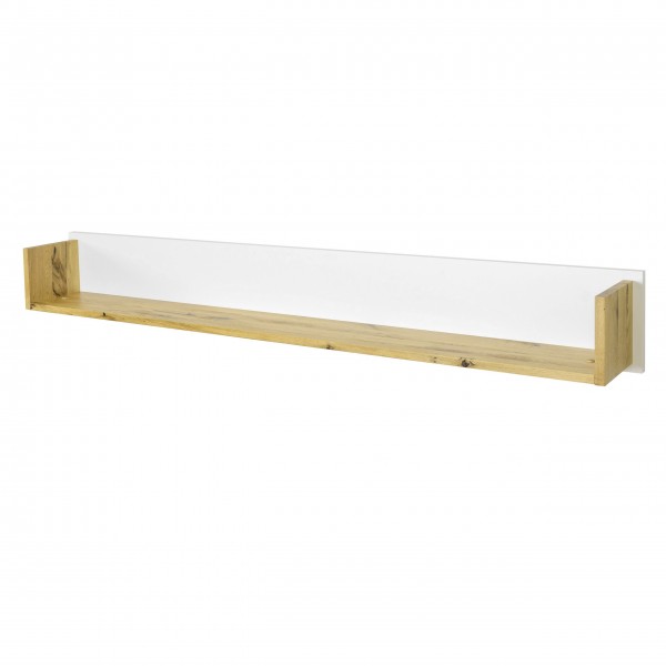 White BOX hanging shelf with wood - 1