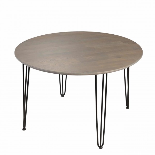 Iron Oak Gray Round Table - 1