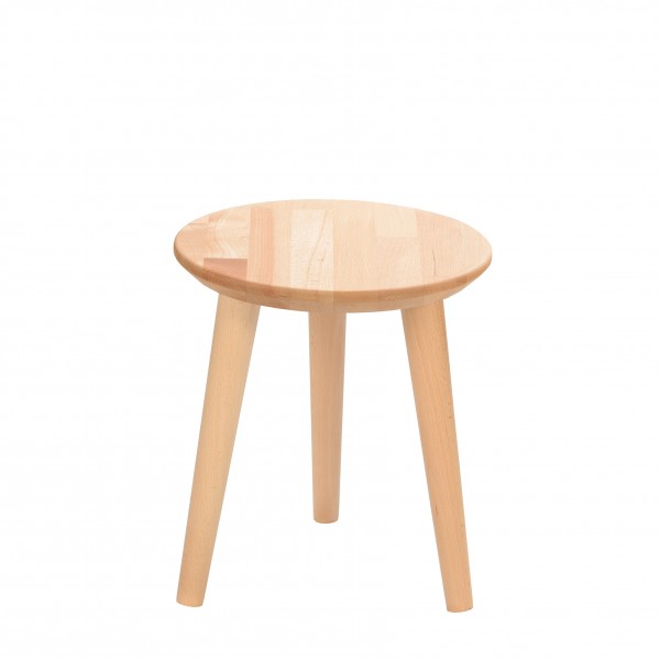 Round solid beech stool - 2