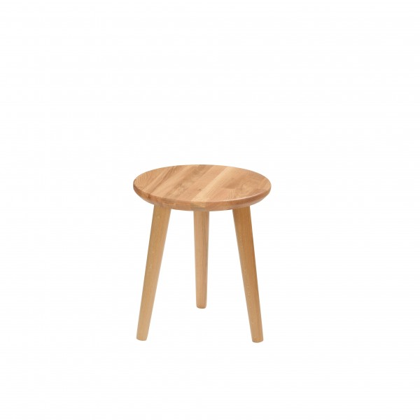 Round stool made of solid oak - 5
