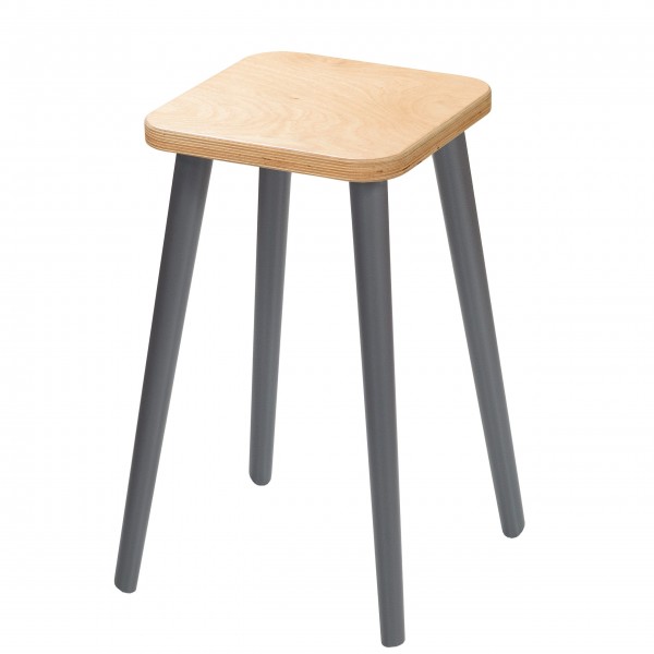 Taboret kwadratowy ze sklejki  - kolekcja BASIC | Moonwood, Taboret lub hocker kwadratowy ze sklejki Basic - BASTK 