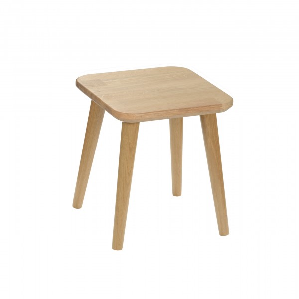 Solid oak square stool - 3